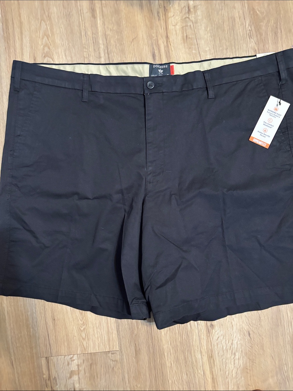 Dockers Men's Black Flat-Front Chino Shorts